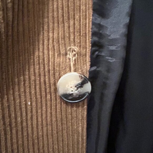 ZARA WOMAN long brown double-breasted corduroy coat (L) - Picture 9 of 9